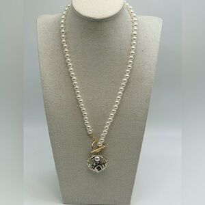 Repurposed Chanel Charm on Pearls